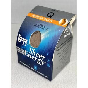 Q Leggs Sheer Energy Regular Panty Reinforced Toe Nude Revitalizing 605 08 New
